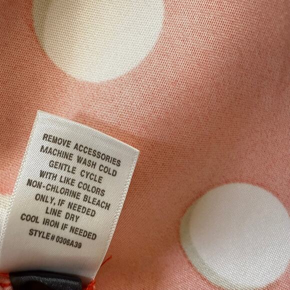 Dress Barn Skater Dress SZ 10 Orange Ivory Polka Dots Minnie Rockabilly Pinup - Picture 9 of 9